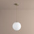 Oxygen Luna Pendant, 1-Light, LED, Aged Brass, White Shade, 12"W (3-673-40 3ZQDK) 