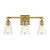 Visual Comfort & Co. Studio Collection Monterro Bathroom Vanity Light, 3-Light, Burnished Brass, Clear Seeded Shade, 21.75"W (VS24703BBS 706U5GL) 