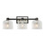 Artcraft Lyndon Vanity Light, 3-Light, Black and Brushed Nickel, Clear Shade, 8.74"H (AC11693NB 340430M7) 