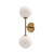 Alora Lighting Cassia Wall Sconce, 2-Light, Aged Gold, Opal Matte Glass, 20.13"H 