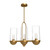 Alora Lighting Cyrus Linear Chandelier, 3-Light, Aged Gold, Clear Glass, 23.5"L 