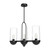 Alora Lighting Cyrus Linear Chandelier, 3-Light, Matte Black, Clear Glass, 23.5"L 