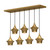 Alora Lighting Emiko Linear Chandelier, 7-Light, Brushed Gold, 36.13"L 