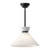 Alora Lighting Halston Pendant, 1-Light, Matte Black, Glossy Opal Glass, 14.13"D 