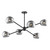 Alora Lighting Willow Chandelier, 6-Light, Matte Black, Smoked Solid Glass, 37"D 