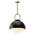 Alora Lighting Harper Pendant, 1-Light, Matte Black, Opal Matte Glass, 19.88"H 