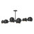 Alora Lighting Willow Linear Chandelier, 8-Light, Matte Black, 48.25"L 