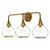 Alora Lighting Hazel Bathroom Vanity Light, 3-Light, Aged Gold, Clear Glass, 26.75"W 