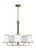 Visual Comfort & Co. Studio Collection Esther Chandelier, 5-Light, Time Worn Brass, White Linen Shade, 26.5"W (LC1185TWB 706X28J) 