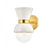 Mitzi by Hudson Valley Lighting Gillian Wall Sconce, 1-Light, Aged Brass/Ceramic Gloss Cream, 10.5"H (H469101-AGB/CCR 608UJCH) 