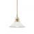 Hudson Valley Syosset Small Pendant Aged Brass, White 