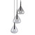 Artcraft Conic Pendant, 3-Light, Black, Clear Shade, 15.4"W (AC11163BK 340430NN) 