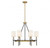 Savoy House Tivoli Chandelier, 6-Light, Matte Black with Warm Brass Accents, White Fabric Shade, 28"W (1-1893-6-143 ALPQF) 