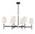 Savoy House Brody Linear Chandelier, 6-Light, Matte Black with Polished Nickel Accents, White Fabric Shade, 18"W (1-1631-6-173 ALPQU) 