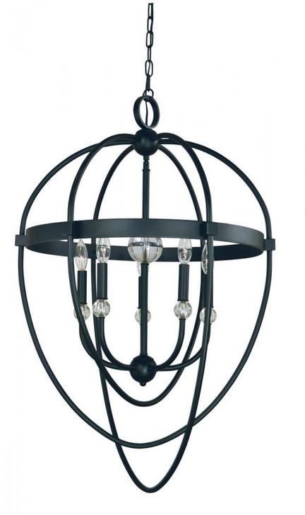 Elizabeth Chandelier, 5-Light, Matte Black, 23"W (F-L1152 MBLACK 3706UV6X)