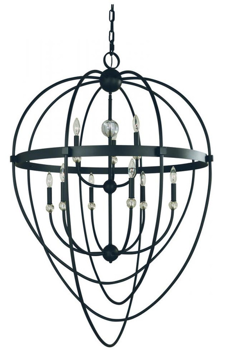 Elizabeth Foyer Chandelier, 9-Light, Matte Black, 35"W (F-L1154 MBLACK 3706UV6Y)