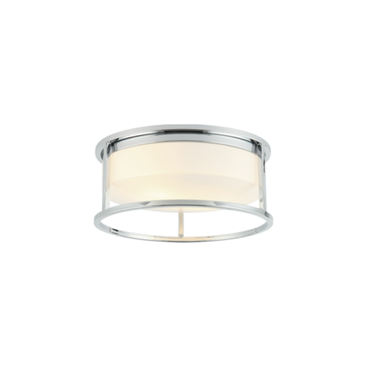 Framerton Flush Mount, 2-Light, LED, Chrome, White Acrylic Shade, 11.88"W (M15002CH 3060LPF)