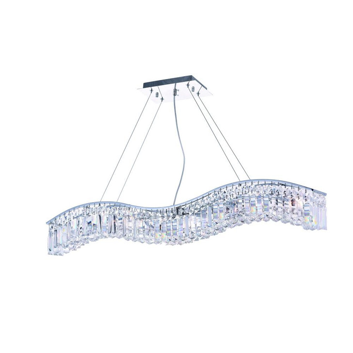 Glamorous Chandelier, 7-Light, Chrome, 44"W (8004P44C-A ( Clear ) 3060HFM)