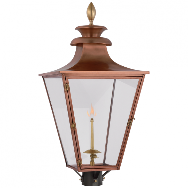 Albermarle Gas Post Light, 1-Light, Soft Copper, Brass, 29.5"H (CHO 7430SC-CG D03RM)