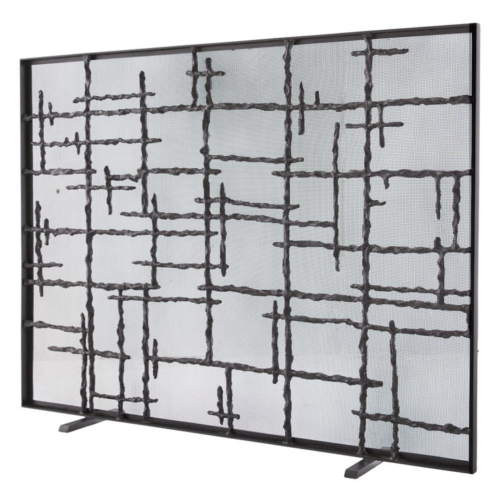 Petrova Fire Screen, Blackened Iron, 40"W (3100 3MWHK)