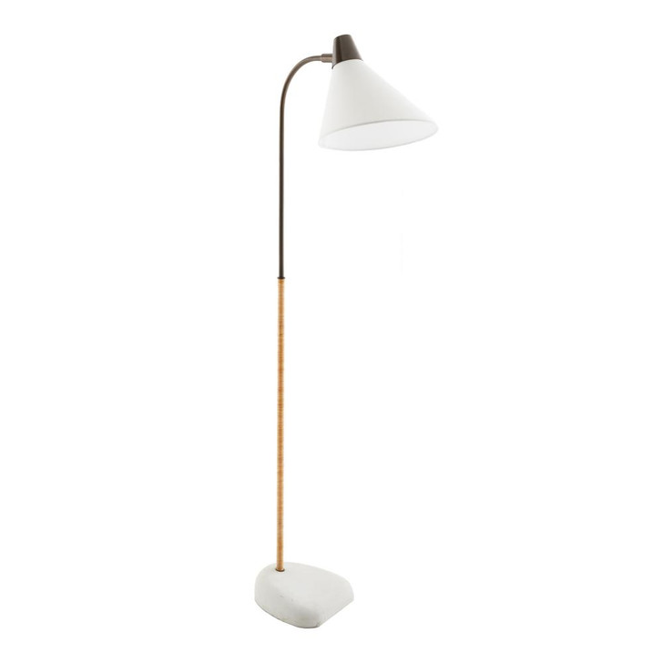 Sweeney Floor Lamp, 1-Light, Natural, Bronze, Faux Marble, White, 60.5"H (79847 3QNDJ)