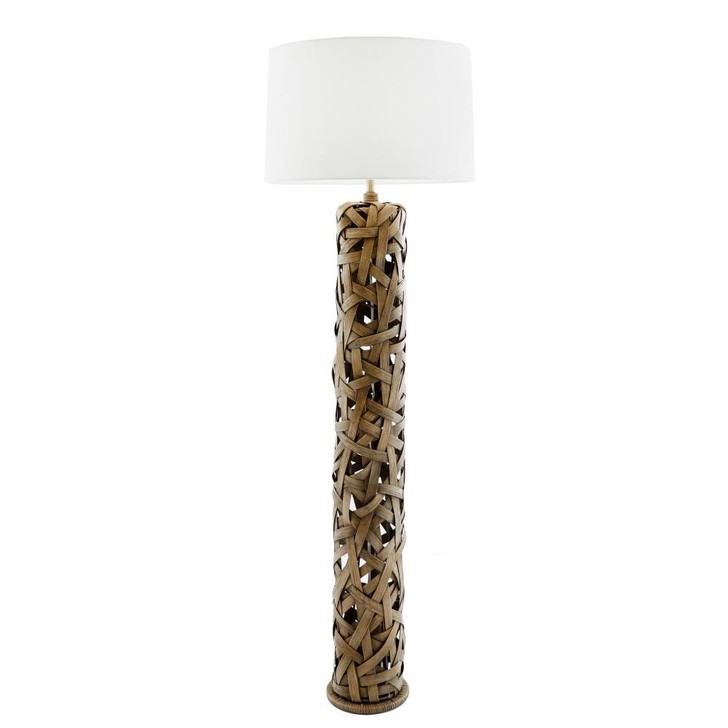 Horatio Floor Lamp, 1-Light, Palm Gray, Antique Brass, Off-White, White, 71.5"H (75005-694 3QPAL)