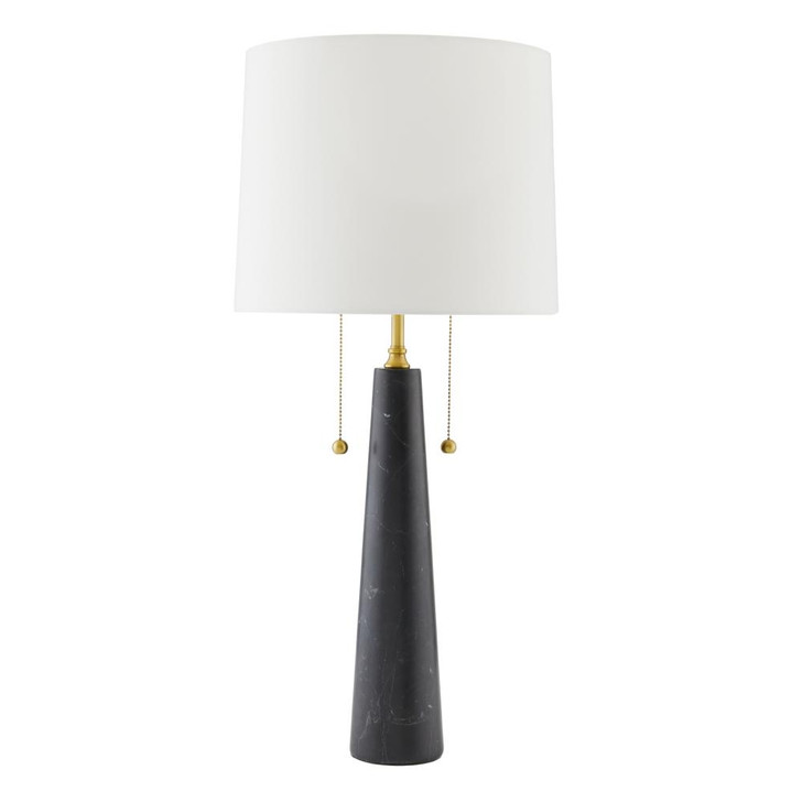 Sidney Table Lamp, 2-Light, Black, Antique Brass, Off-White, 34"H (49924-711 3QPAK)