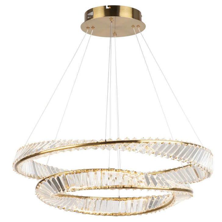 Stella Chandelier, LED, Brushed Brass, Clear Shade, 31.5"W (AC6723BB 340431MK)
