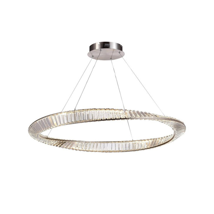 Stella Pendant, LED, Satin Nickel, Clear Shade, 39.5"W (AC6722SN 340431MJ)