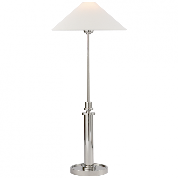 Hargett Buffet Lamp, 1-Light, Polished Nickel, Linen Shade, 21.5"H (SP 3011PN-L D04Q3)