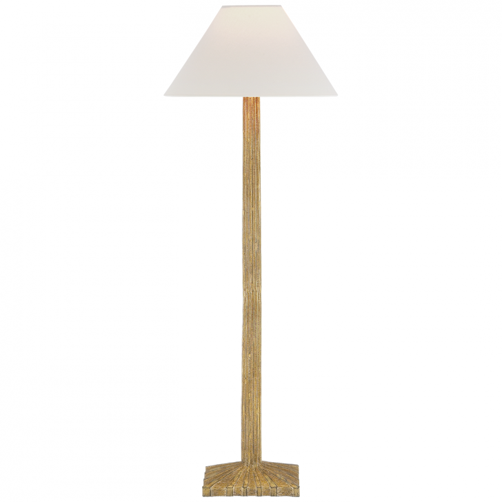 Strie Buffet Lamp, 1-Light, Gild, Linen Shade, 31.5"H (CHA 8463G-L D05Q9)