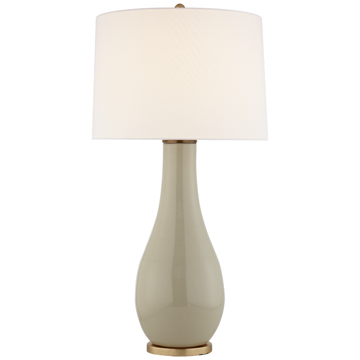 Orson Balustrade Form Table Lamp, 1-Light, Coconut Porcelain, Linen Shade, 32.5"H (CHA 8655ICO-L D07NA)