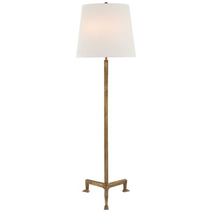 Parish Floor Lamp, 2-Light, Gilded Iron, Linen Shade, 65.25"H (TOB 1152GI-L D06MY)