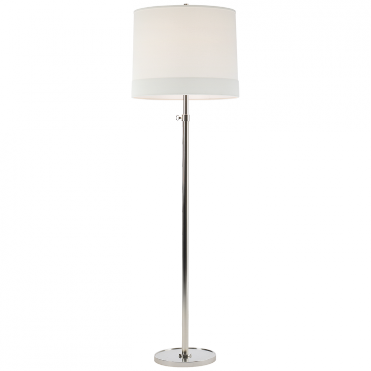 Simple Simple Floor Lamp, 1-Light, Soft Silver, Linen Shade, 62.5"H (BBL 1023SS-L D30GN)