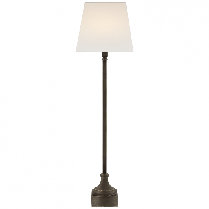 Cawdor Buffet Lamp, 1-Light, Aged Iron, Linen Shade, 32"H (CHA 8315AI-L D07LZ)
