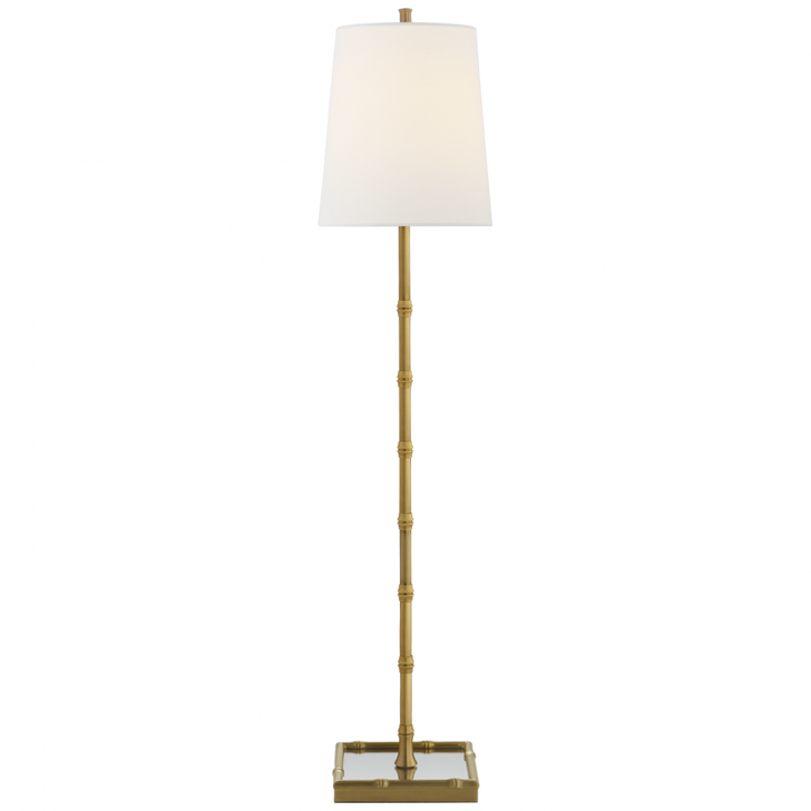 Grenol Buffet Lamp, 1-Light, Hand-Rubbed Antique Brass, Linen Shade, 32.5"H (S 3177HAB-L D30H5)