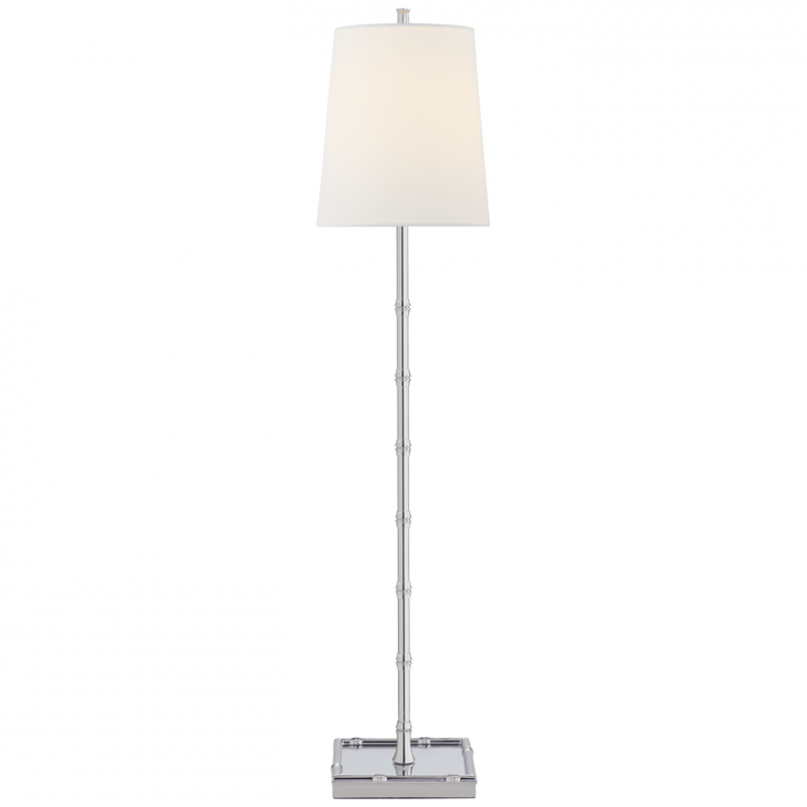 Grenol Buffet Lamp, 1-Light, Polished Nickel, Linen Shade, 32.5"H (S 3177PN-L D30H6)
