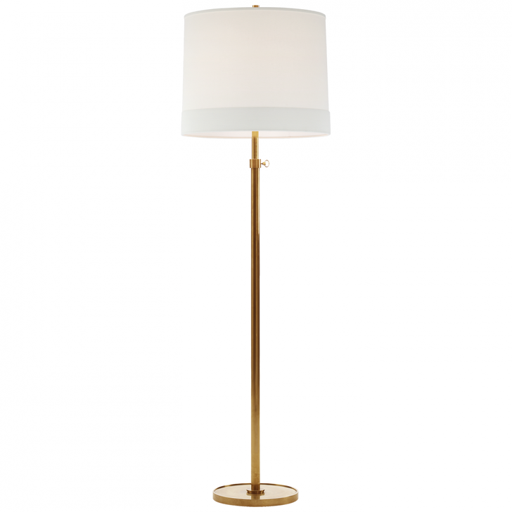 Simple Simple Floor Lamp, 1-Light, Soft Brass, Linen Shade, 62.5"H (BBL 1023SB-L D31HU)