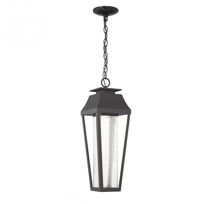 Brookline Outdoor Hanging Lantern, 1-Light, LED, Matte Black, Glass Shade, 21.75"H (5-357-BK ALRQQ)