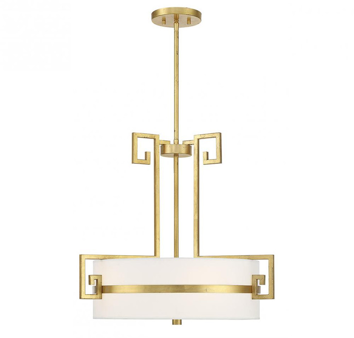 Quatrain Pendant, 4-Light, True Gold, Glass Shade, 20"H (7-2303-4-260 ALTMR)