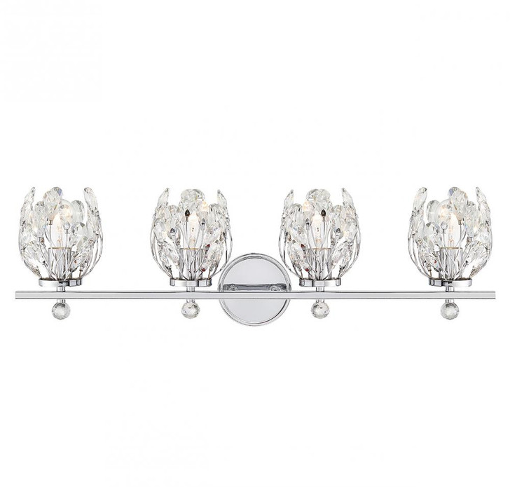 Moreno Bathroom Vanity Light, 4-Light, Chrome, 31"W (8-6601-4-11 ALTNK)