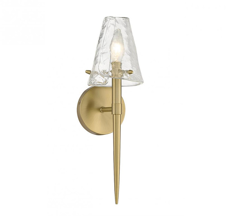 Shellbourne Wall Sconce, 1-Light, Warm Brass, Glass Shade, 16.5"H (9-2104-1-322 ALTNU)