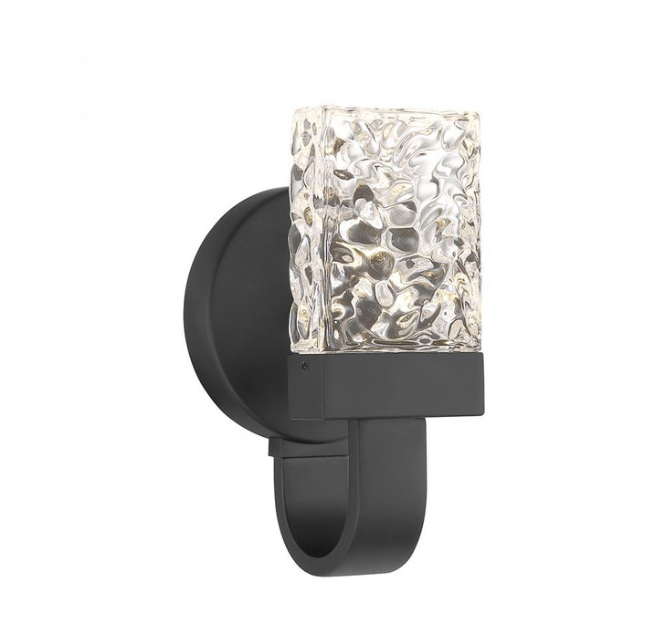 Kahn Wall Sconce, 1-Light, LED, Matte Black, Glass Shade, 9"H (9-6624-1-89 ALTP3)
