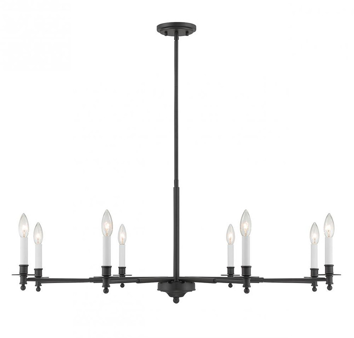 Jasmine Chandelier, 8-Light, Matte Black, 42"W (1-4412-8-89 ALTPU)