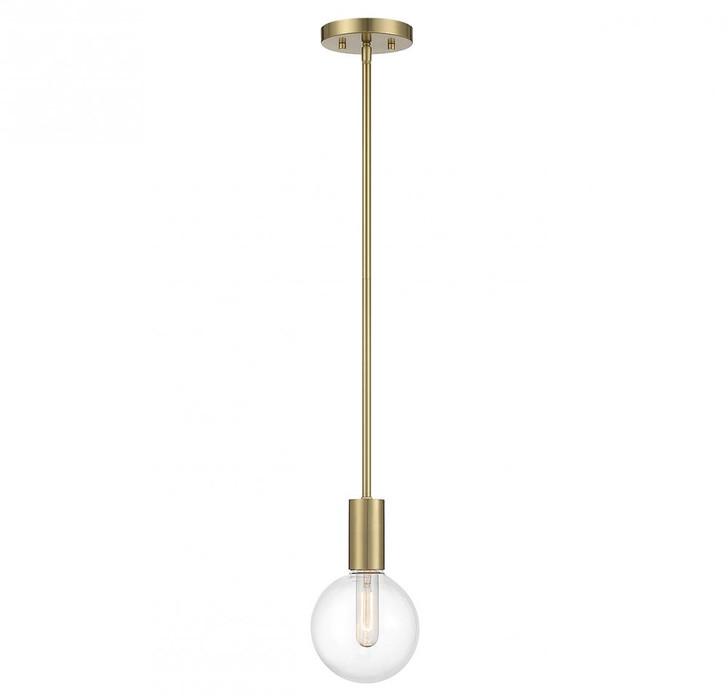 Wright Pendant, 1-Light, Warm Brass, Glass Shade, 9.75"H (7-3075-1-322 ALUMY)