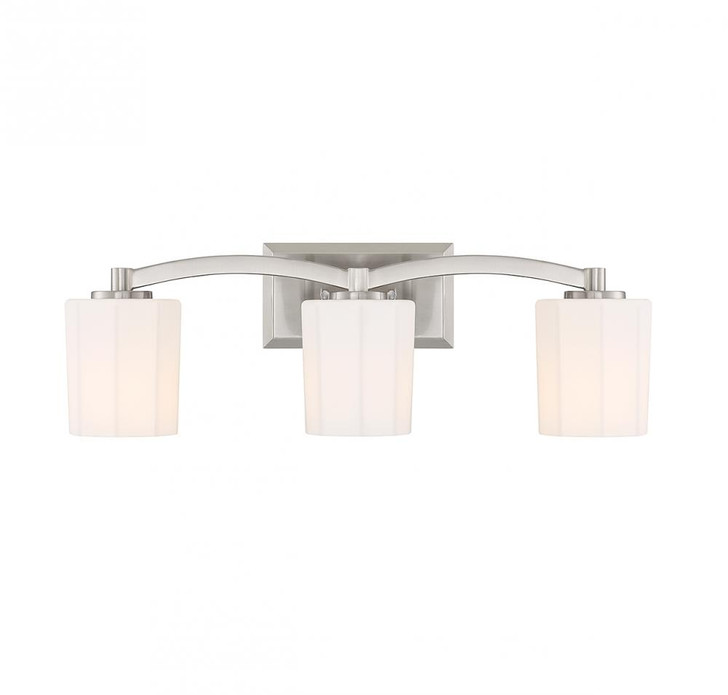 Whitney Bathroom Vanity Light, 3-Light, Satin Nickel, Glass Shade, 24"W (8-7710-3-SN ALVL8)