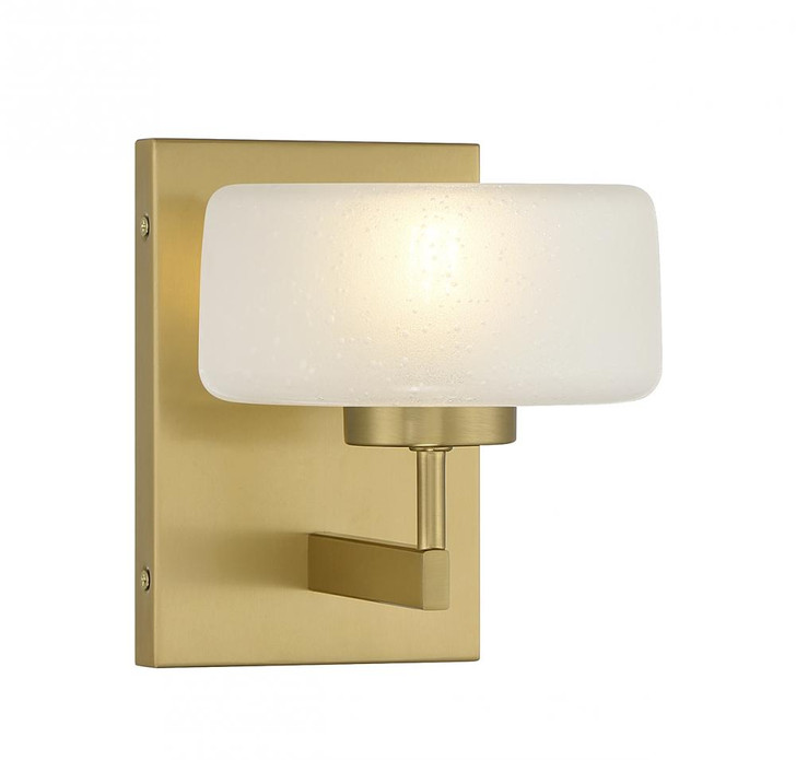 Falster Wall Sconce, 1-Light, LED, Warm Brass, Glass Shade, 7"H (9-5405-1-322 ALVLU)