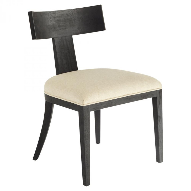 Sedia Dining Chair, Black, Wood and Linen fabric, 33.75"H (11497 MKLY7)