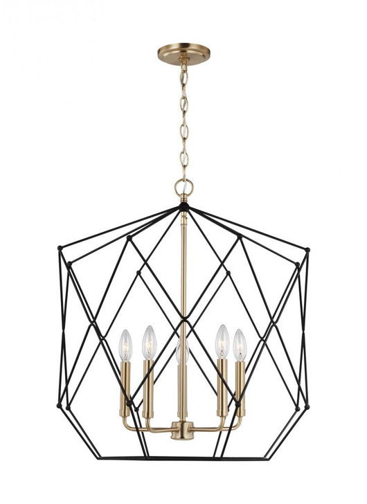 Zarra Lantern, 5-Light, LED, Satin Brass, 25"H (5334105EN-848 70707U3)