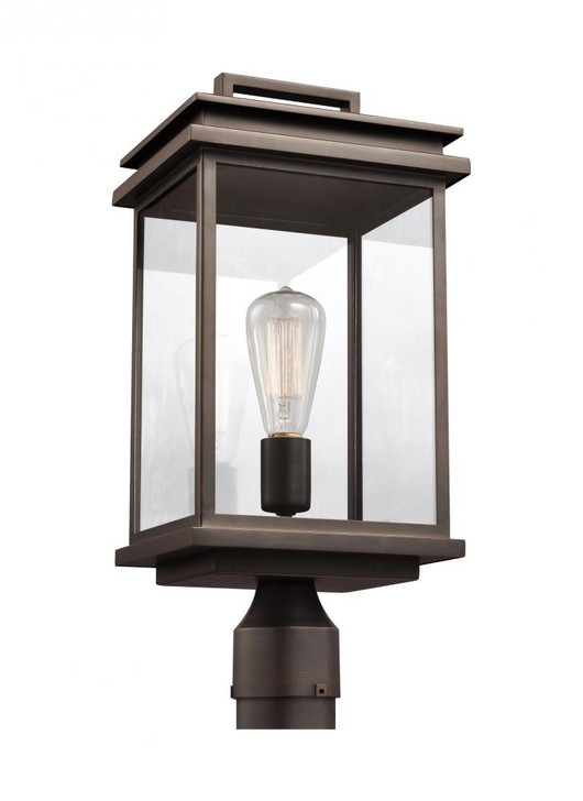 Glenview Post Lantern, 1-Light, Antique Bronze, Clear Shade, 16.75"H (OL13607ANBZ 706X57K)